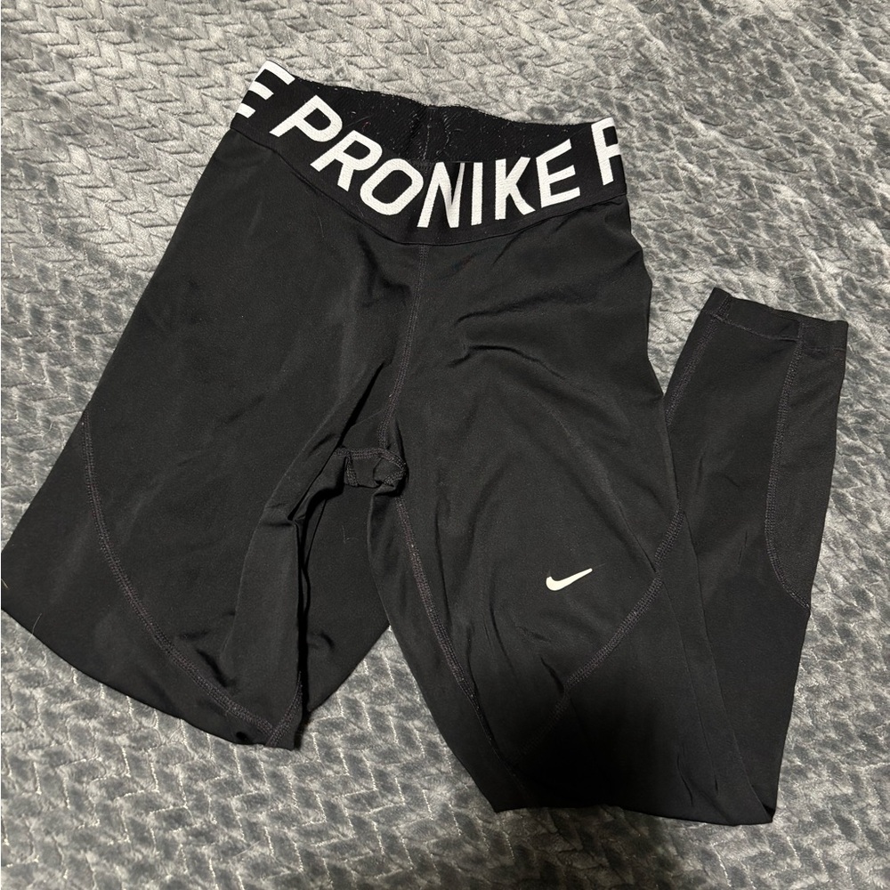 Nike Women’s Black Leggings with White Logo